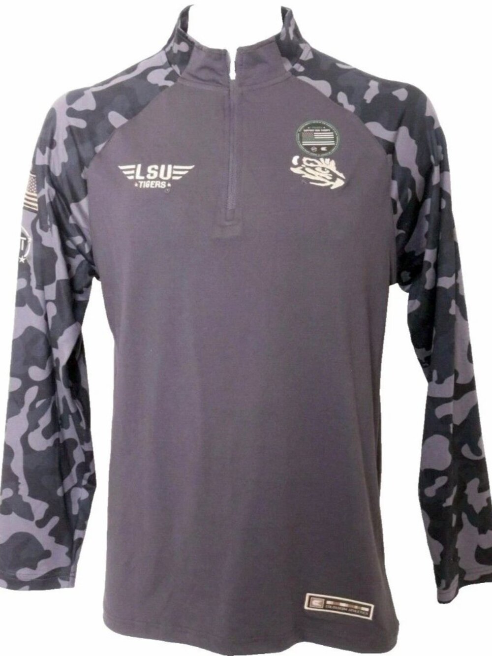 NEW Louisiana State LSU Tigers Colosseum OHT Camouflage 1/4 Zip Shirt Men's L